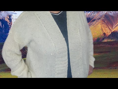 Видео: Кардиган с пайетками, спицами 😊