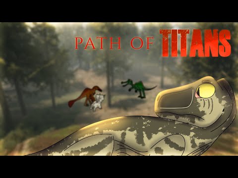 Видео: PATH OF TITANS - Мегалания стал рефери в бою Спинозавров и Травоядных!