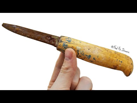 Видео: Сломанный наконечник и треснувшая ручка - восстановление старого ножа