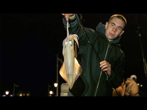 Видео: Команда Gwinear отправляется на ловлю кальмаров с командой FAL ANGLERS! | Эгинг | Рыбалка в устье...