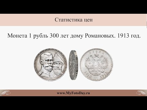 Видео: Обзор цен на монету 1 рубль 300 лет дому Романовых 1913.