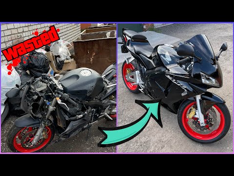 Видео: Ремонт Honda CBR 600 RR. Реставрация разбитого мотоцикла