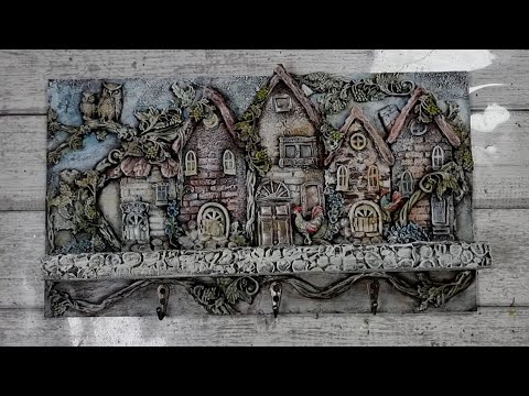 Видео: A panel -a key holder made from remnants after renovation.Панно - ключница из остатков после ремонта