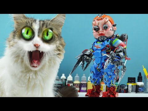 Видео: Самодельный аниматроник Кибер-Чаки#2