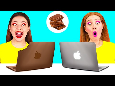 Видео: Челлендж. Шоколадная Еда vs Настоящая еда | Смешные Cитуации от Fun Fun Challenge