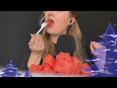 Видео: АСМР Итинг Арбуз на Новый год !ASMR eating Watermelon
