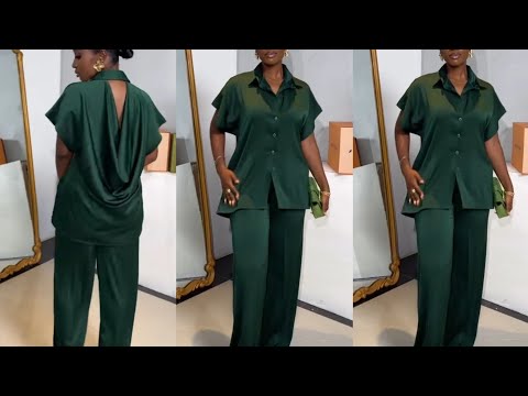 Видео: Как сшить брюки палаццо с рубашкой-хомутом сзади 💥