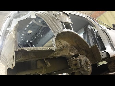 Видео: Хендай Солярис.Кузовной ремонт после боковых ударов.Часть2