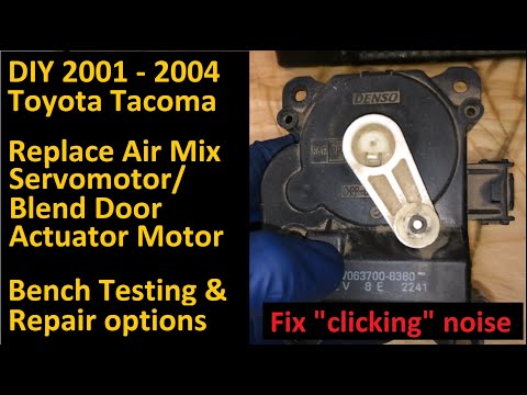 Видео: Toyota Tacoma 2001–2004 гг.: замена сервопривода смесителя воздуха, привода заслонки смесителя, у...