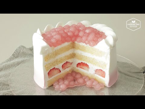 Видео: Рецепт клубничного торта с тапиокой и жемчугом