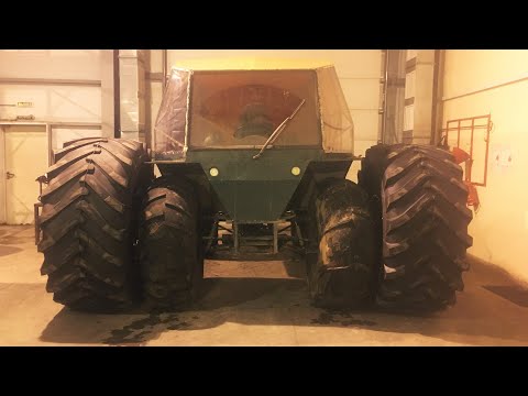 Видео: Вездеход Ёж меняет "тапки". Схема бортоповорота "Лесник".