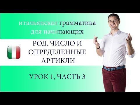 Видео: ИТАЛЬЯНСКИЙ ЯЗЫК, РОД, ЧИСЛО, ОПРЕДЕЛЕННЫЕ АРТИКЛИ