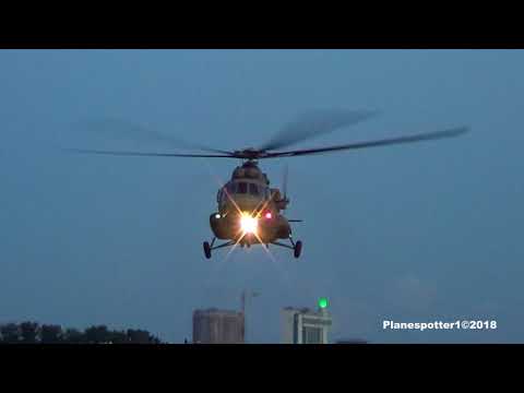 Видео: МИ-8 Ночной прилет на набережную Москвы-реки.