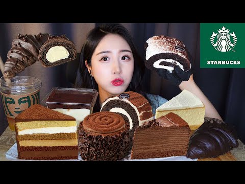 Видео: 🍫Starbucks Шоколадный торт Десерт Мукбанг ASMR MukbangㅣChocolate Cake Dessert