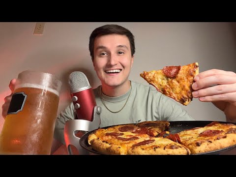 Видео: ASMR BIG Пицца Пепперони и Пиво Мукбанг 🍕🍻 (звуки еды)