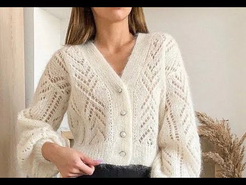 Видео: Эффектные свитера и кардиганы. Вязание спицами. Схемы.