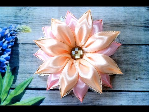 Видео: Нежные резинки для волос с  цветами из лент Канзаши/MK/DIY /Kanzashi tutorial