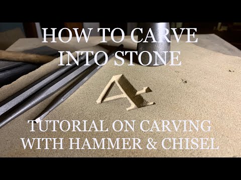Видео: КАК ВЫРЕЗАТЬ ЦИФРЫ НА КАМНЕ С ПОМОЩЬЮ МОЛОТКА И ЗУБИЛА - КАК ВЫРЕЗАТЬ НА КАМНЕ - РЕЗЬБА ПО КАМНЮ