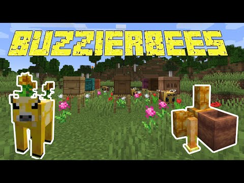 Видео: Minecraft обзор мода Buzzier Bees.