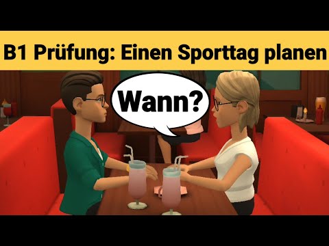 Видео: Устный экзамен по немецкому языку B1 | Планируйте что-нибудь вместе/диалог. Часть 3: День спорта