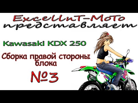 Видео: Kawasaki KDX 250.Сборка правой стороны блока.