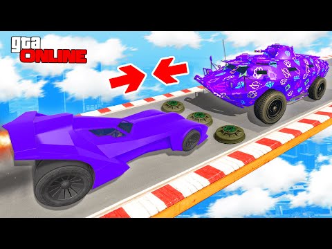 Видео: ЖЕСТКАЯ ЛИЦОМ К ЛИЦУ С РЕАКТИВНЫМ БЭТМОБИЛЕМ И БТРОМ - СТЕНКА НА СТЕНКУ В ГТА 5 ОНЛАЙН