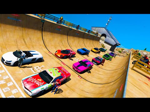 Видео: YELLOW SUPER Ramp Сhallenge MOTO-CARS SpiderMan & Superheroes GTAV MODS ! Большой Челендж Супергерои