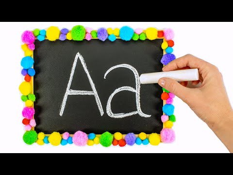 Видео: Пишем Алфавит Мелом на Доске. Учим Буквы.