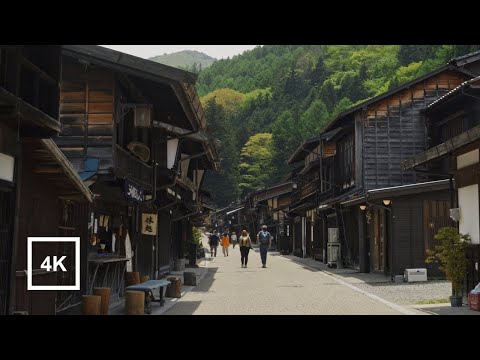 Видео: Расслабляющая прогулка по историческому почтовому городку | Narai-Juku, Kiso, Nagano, Japan