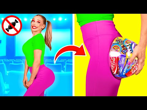 Видео: Как Пронести Сладости в Кинотеатр | Смешные Cитуации от BaRaDa Challenge