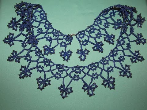 Видео: Фриволите иглой .Колье_ воротник