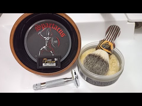 Видео: Rockwell 6C 4 плита + Derby Premium. Мыло A&E Spartacus, помазок FrankShaving