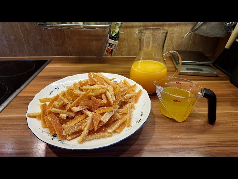 Видео: Kandirane korice narandže bez otpada/Zero-Waste Candied Orange Peels/Безотходные апельсиновые цукаты