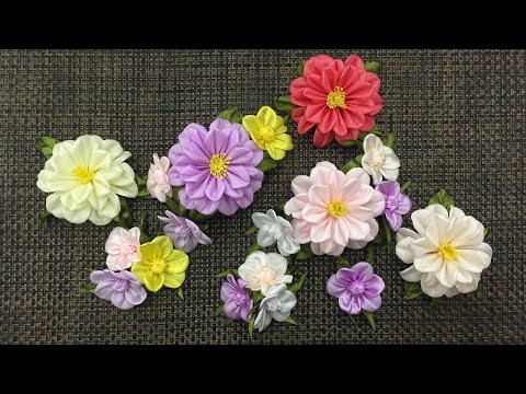 Видео: Two simple ribbons flowers/Dos flores simples de cintas/Два простых цветочка из ленты шириной 2.5 см