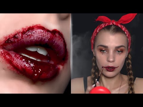 Видео: 🎃 ПОВТОРЯЮ невероятный МАКИЯЖ ГУБ  на Хэллоуин 💄 RINA