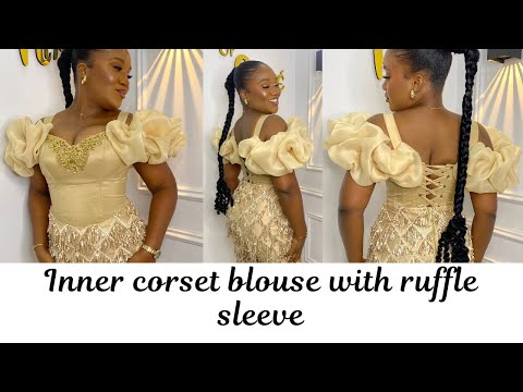 Видео: Как выкроить и сшить внутреннюю корсетную блузку с рукавами-оборками из органзы #рукава-оборки #к...