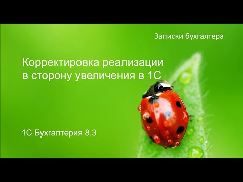 Видео: Корректировка реализации в сторону увеличения в 1С