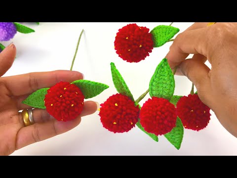 Видео: Учебник по вязанию цветов - Вязание глобуса из амаранта крючком