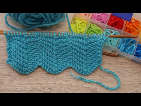 Видео: Двухсторонний узор «Зигзаг» для шарфа спицами 🧣 Double-sided «Zigzag» knitting pattern for a scarf ⚡