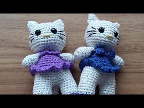 Видео: Игрушка Кошечка крючком ч.3 оформление мордочки , юбочка.