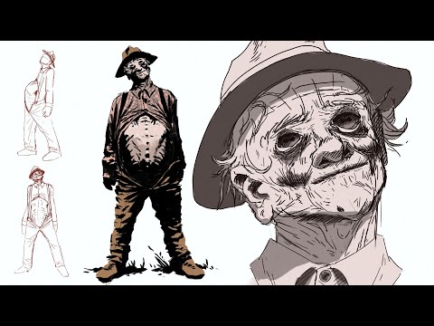 Видео: Первый свидетель — процесс создания концепт-арта в стиле хоррор