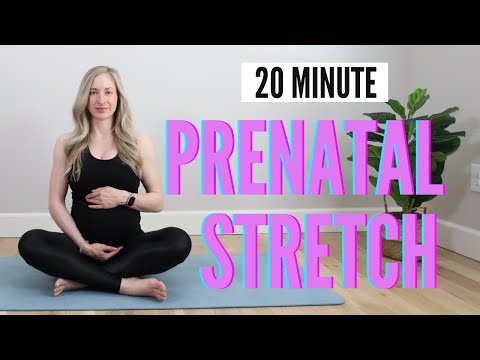 Видео: 20-минутная растяжка всего тела для беременных — снятие напряжения в мышцах во время беременности...