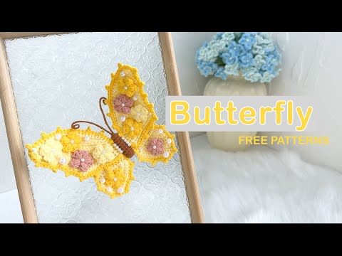 Видео: Вязаная крючком бабочка — бесплатный узор