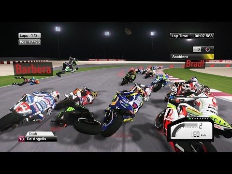 Видео: Обзор игры MotoGP 2015. Часть 2. Гонки на знаменитых трассах: днем, ночью, в дождь и посуху