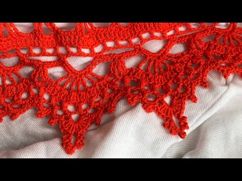 Видео: Красивая обвязка края , кайма крючком , красивая кайма