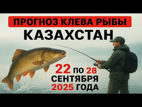 Видео: ПРОГНОЗ КЛЁВА в Казахстане с 22 по 28 сентября 2025 года. Бросай все и на рыбалку!
