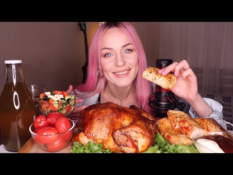 Видео: MUKBANG | Пицца в лаваше, курица гриль, греческий | Pizza roll, grilled chicken, salad не ASMR