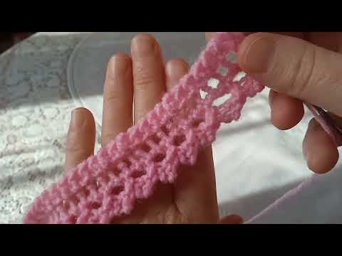 Видео: Нежное кружево спицами (ажурная кайма)