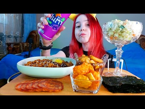 Видео: Оливье салат,чачжанмен,токпокки мукбанг/ответы на вопросы/mukbang/обжор