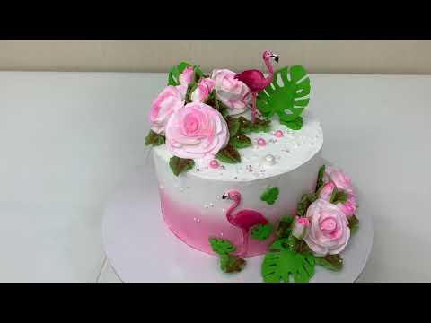 Видео: 🌹КАК СДЕЛАТЬ РОЗУ на конусе БЕЗ  КОНУСА 🔥 Торт с ФЛАМИНГО! Красивый торт!